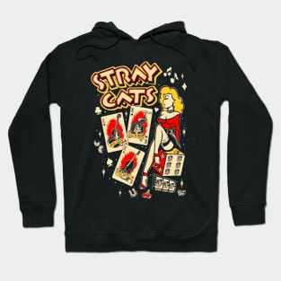 play card cat band rock music Hoodie